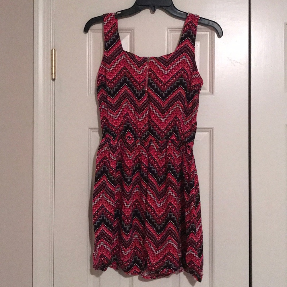 Cloud Sky Medium Pink Black Dress Elastic Waist